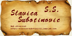 Slavica Subotinović vizit kartica